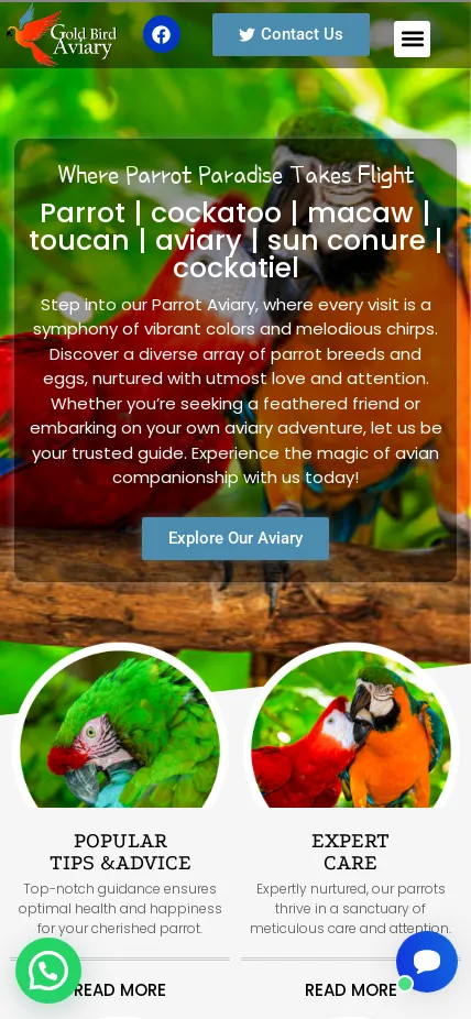 Goldbirdaviary.com Screenshot